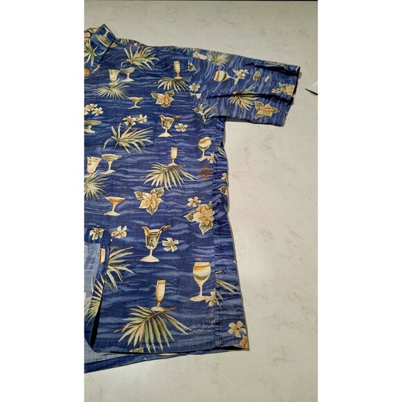 Campia Moda Men's 2XL Hawaiian Shirt SHORT SLEEVE XXL NWOT Palm Trees & Drinks - Picture 7 of 11